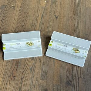 Set of 2 White Spice Rack Organizer